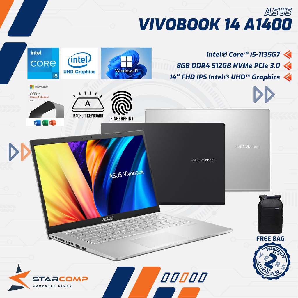 ASUS Vivobook 14 A1400EA i5-1135G7 8GB 512GB SSD 14&quot; FHD IPS W11+OHS