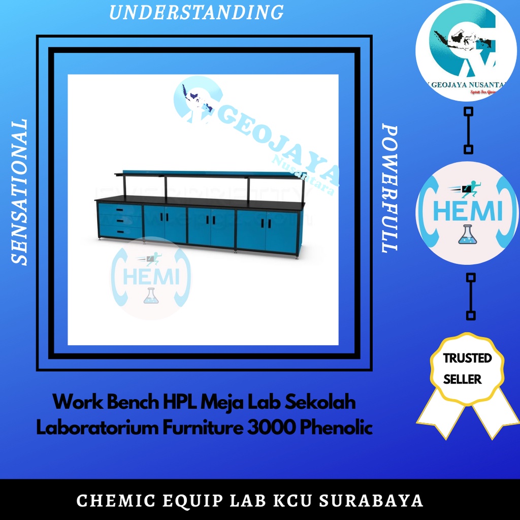 Work Bench HPL Meja Lab Sekolah Laboratorium Furniture 3000 Phenolic