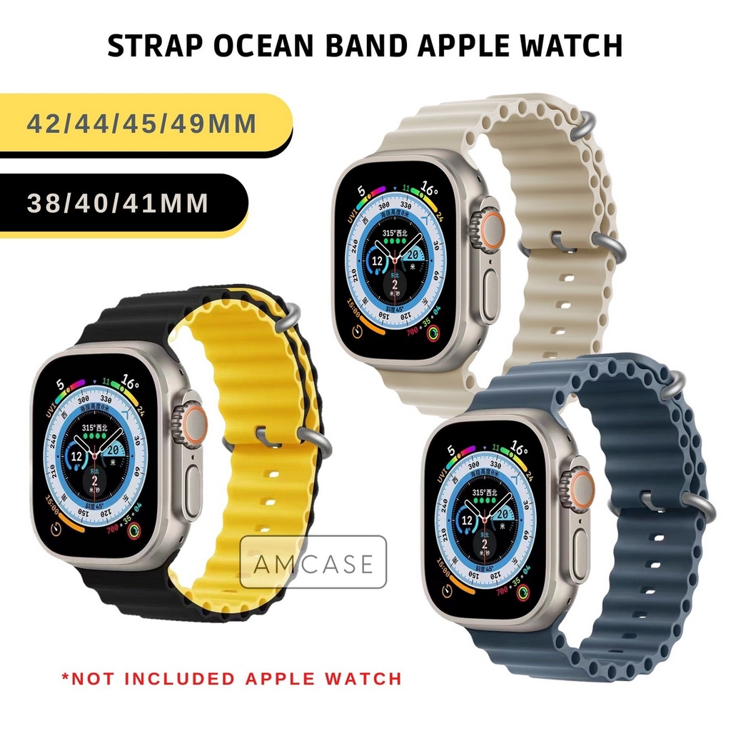 ( TANPA JAM ) OCEAN | TALI STRAP WATCH - SERIES ULTRA 8 7 6 5 4 3 2 1 SE | SIZE 38mm 40mm 41mm 42mm 44mm 45mm 49mm | Tali strap sport band apple watch iwatch smartwatch