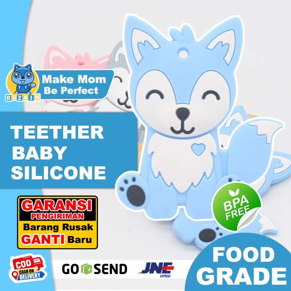 TC 8 | TEETHER BAYI MODEL RUBAH | MAINAN GIGITAN ANAK BAHAN SILICONE BPA FREE | RUZAIN MALL