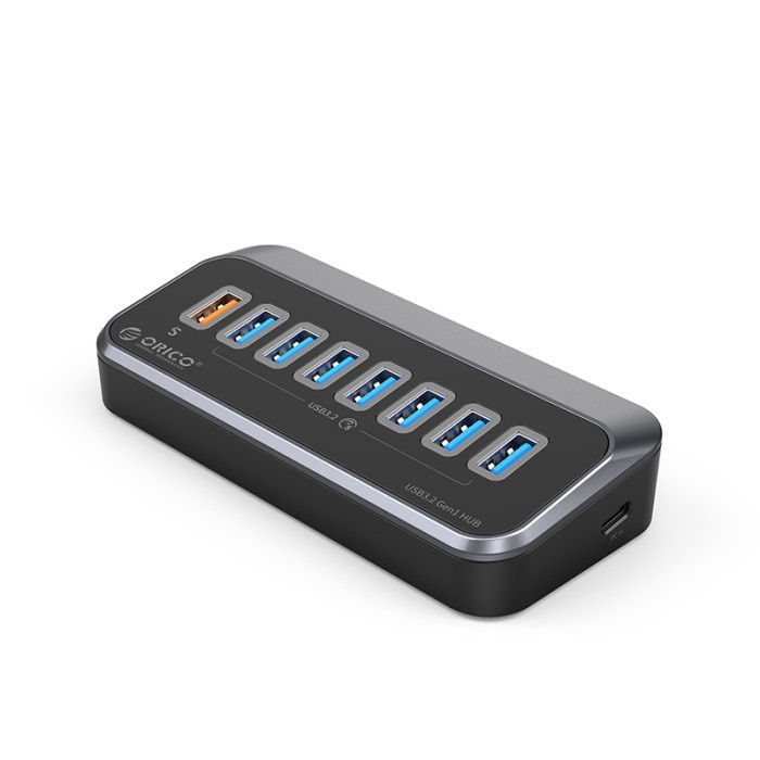 Type-c to Usb-A 3.2 hub orico 7 port 5Gbps 118w 3A 1m cable with charging pd m3u3-7aq-10 - Terminal usb3.2 7 slot