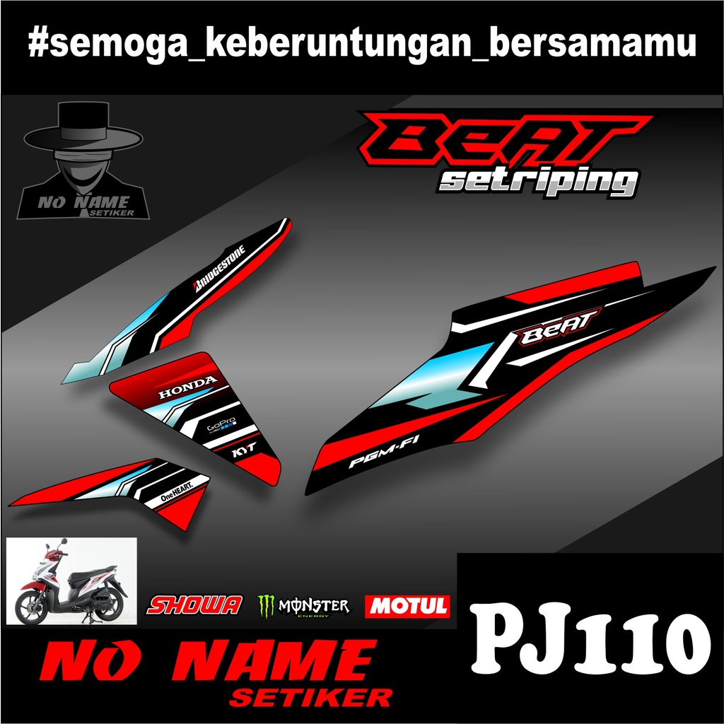 striping semi full setiker stiker beat fi (pj110) 2013-2015 variasi stiker motor honda setriping beat