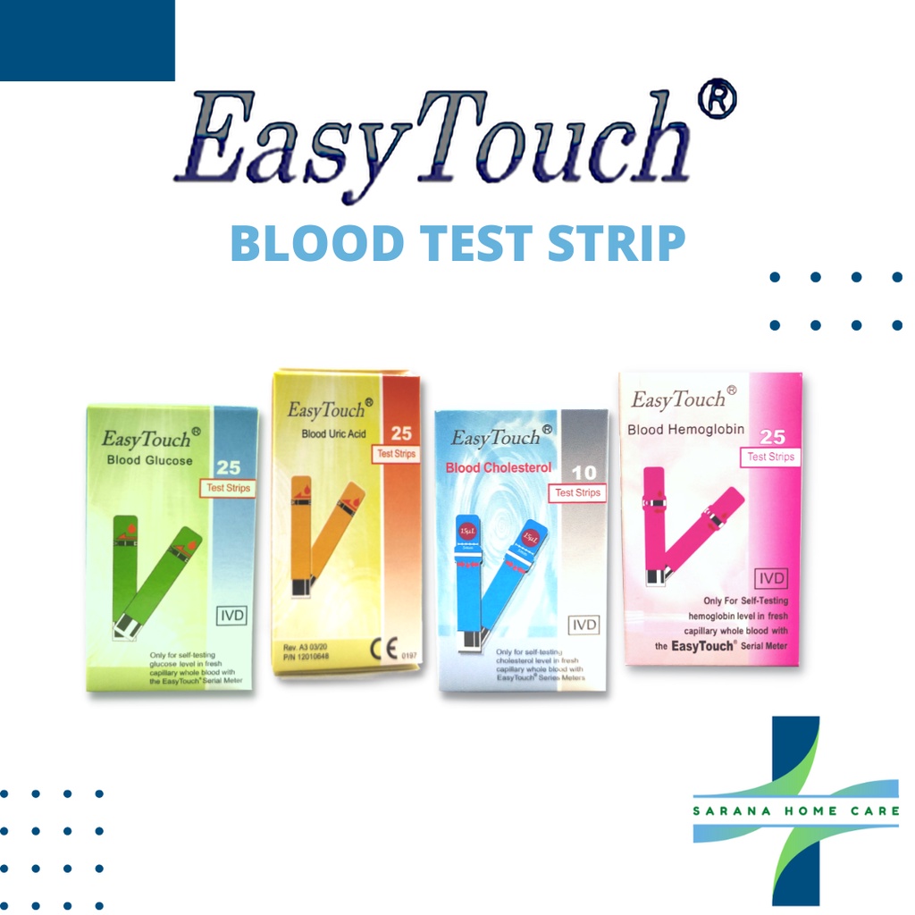 EASY TOUCH Blood Test Strip/ strip tes gula darah/strip tes kolesterol/strip test asam urat/ test darah/strip hemoglobin