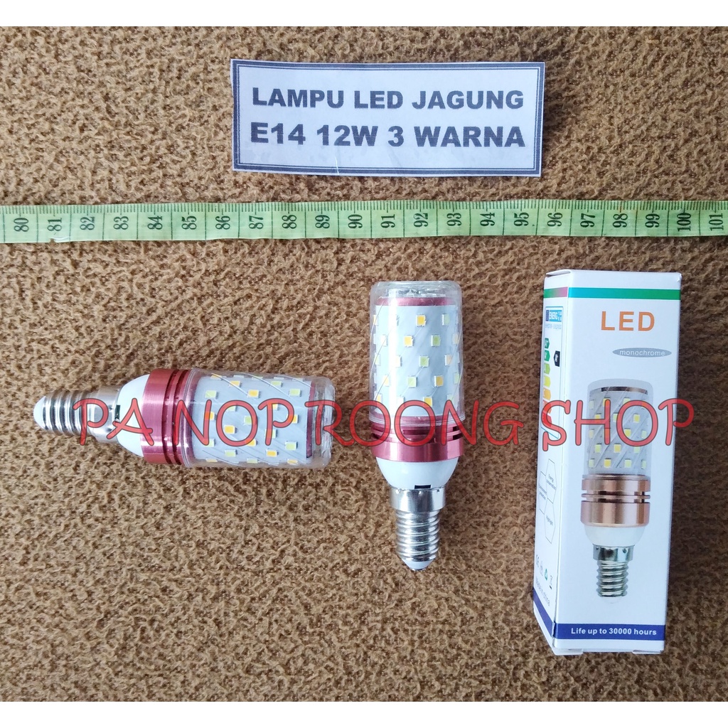 LAMPU LED JAGUNG E14 12W 3 WARNA