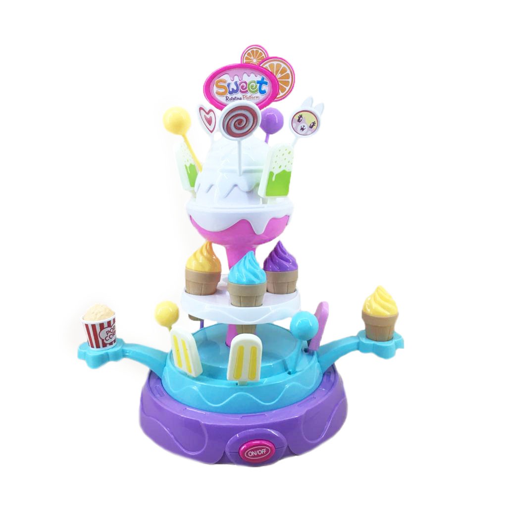 MAINAN ANAK ICE CREAM SWEET ROTATING PLATFORM MUSIK