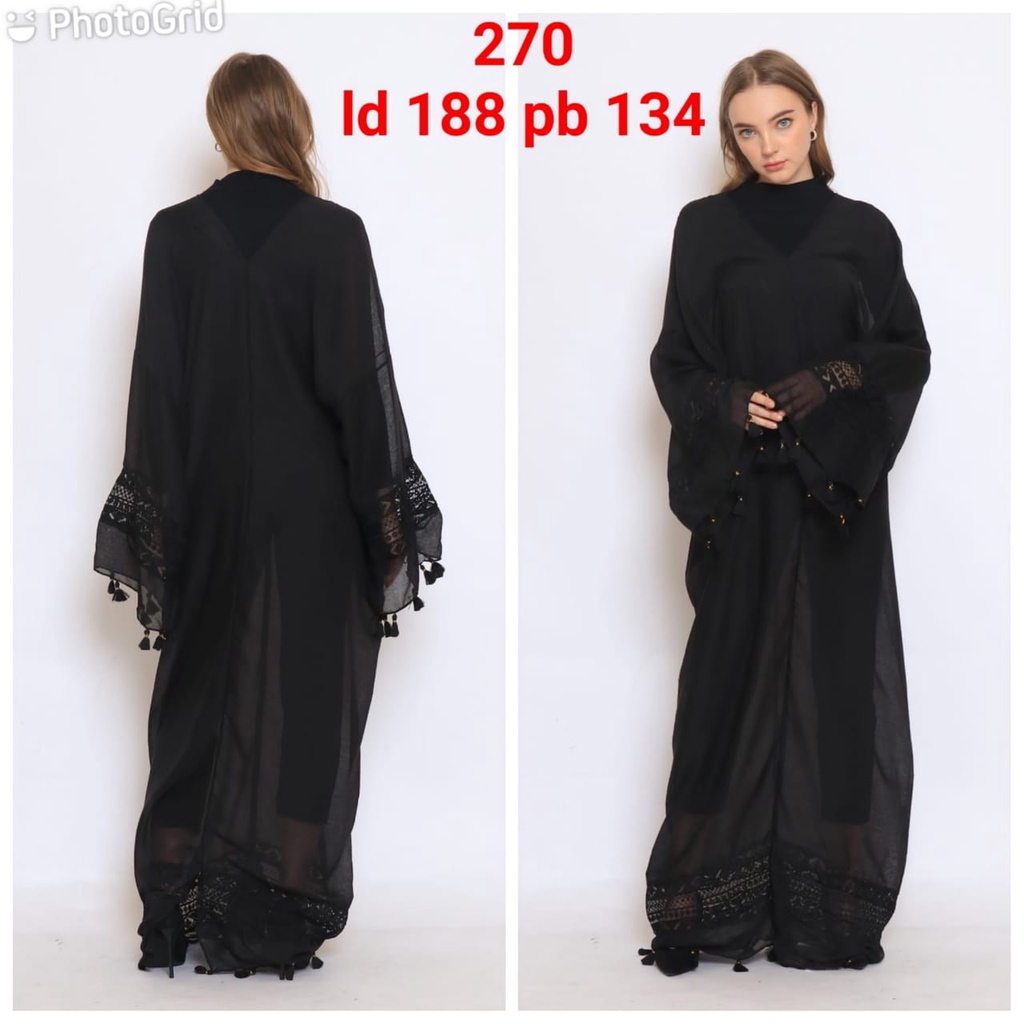 Kaftan silk katun premium import - dress lebaran ramadhan dj270