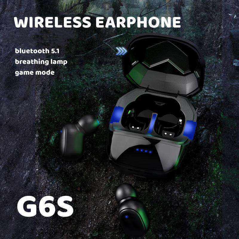 TWS Wireless Earphone Bluetooth E-sports Earbuds Gaming Wireless Noise-cancelling Headphones Headset Breathiing Lamp Intelligent Digital Display Waterproof Upgraded Bluetooth 5.1 - G6S/G7S/G9S(COD)