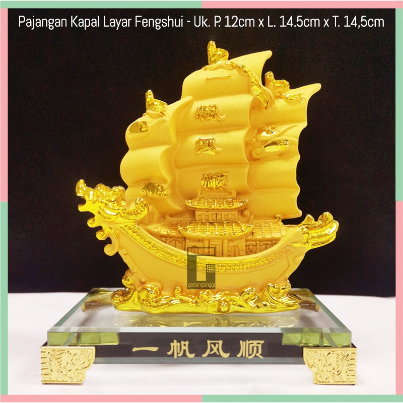 Pajangan Patung Meja Kantor Kado Hadiah Miniatur Mainan Perahu Kapal Layar Pinisi Naga Air Laut Benda Gelang Fengshui Fengsui Feng Shui Rejeki Rezeki Hoki Emas Gold Amulet Keberuntungan Kekayaan Makmur Batu Resin Rupang Tasbih Buddha Budha Statue Necklace