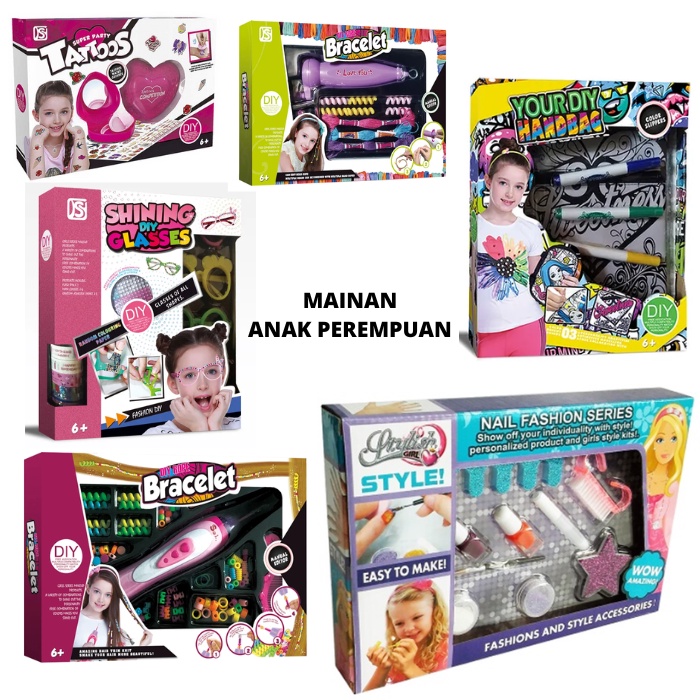 [1 Set] Mainan Makeup Anak Perempuan / Set Aksesoris Mainan Anak Perempuan / Alat Seni Dekorasi Diy / Diy Kit