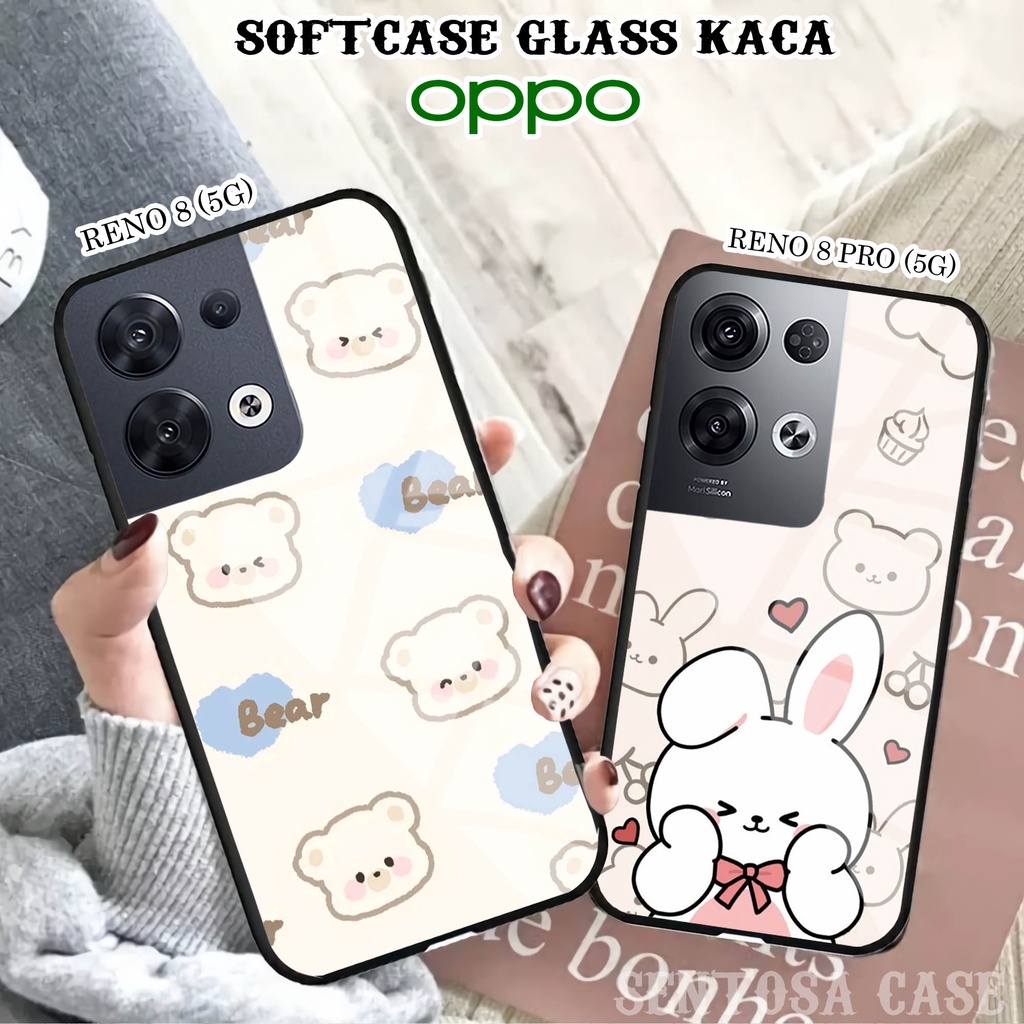 Softcase Glass Kaca OPPO RENO 8 (5G) & RENO 8 PRO (5G) - Casing HP OPPO RENO 8 & 8 PRO (5G) [ S101 ]