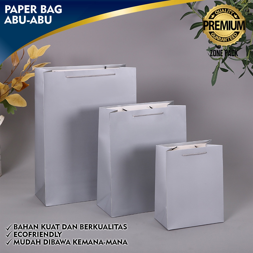 

Paper Bag Abu-Abu | Paper Bag Polos Kraf Abu-abu Hadiah | Paper Bag Hampers Kado Souvenir
