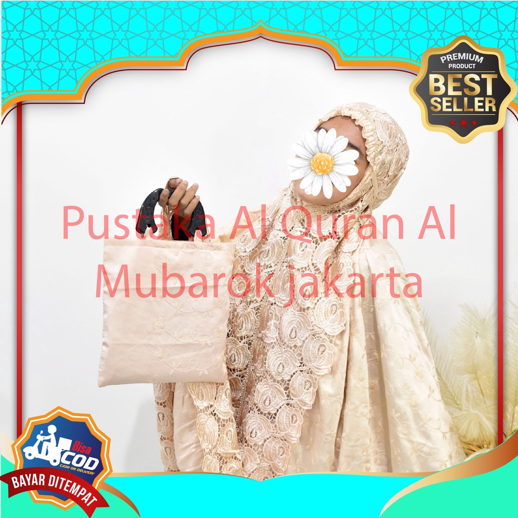 Mukena Polos Sutra Paris Premium Bordir Buat Lebaran Aesthetic Premium Terkini Lembut Promo Ukuran B