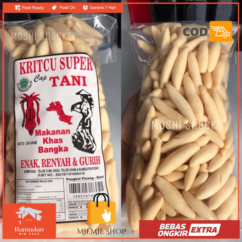 

Kritcu Super Telur Cumi Cap Tani 250gr Asli Bangka / Stick Cumi Halal