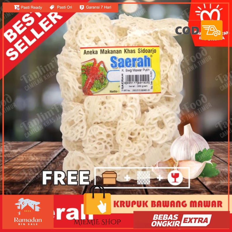 

Kerupuk / Krupuk Bawang Putih Mawar Mentah Saerah 350gr - TanlimFood