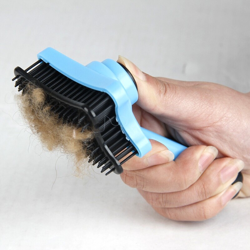 SS Sisir Bulu Kucing Anjing Hewan Peliharaan Brush Grooming Press Sikat Pembersih Bulu Rontok Perawatan dan Merapikan Memijat Bulu Murah Import