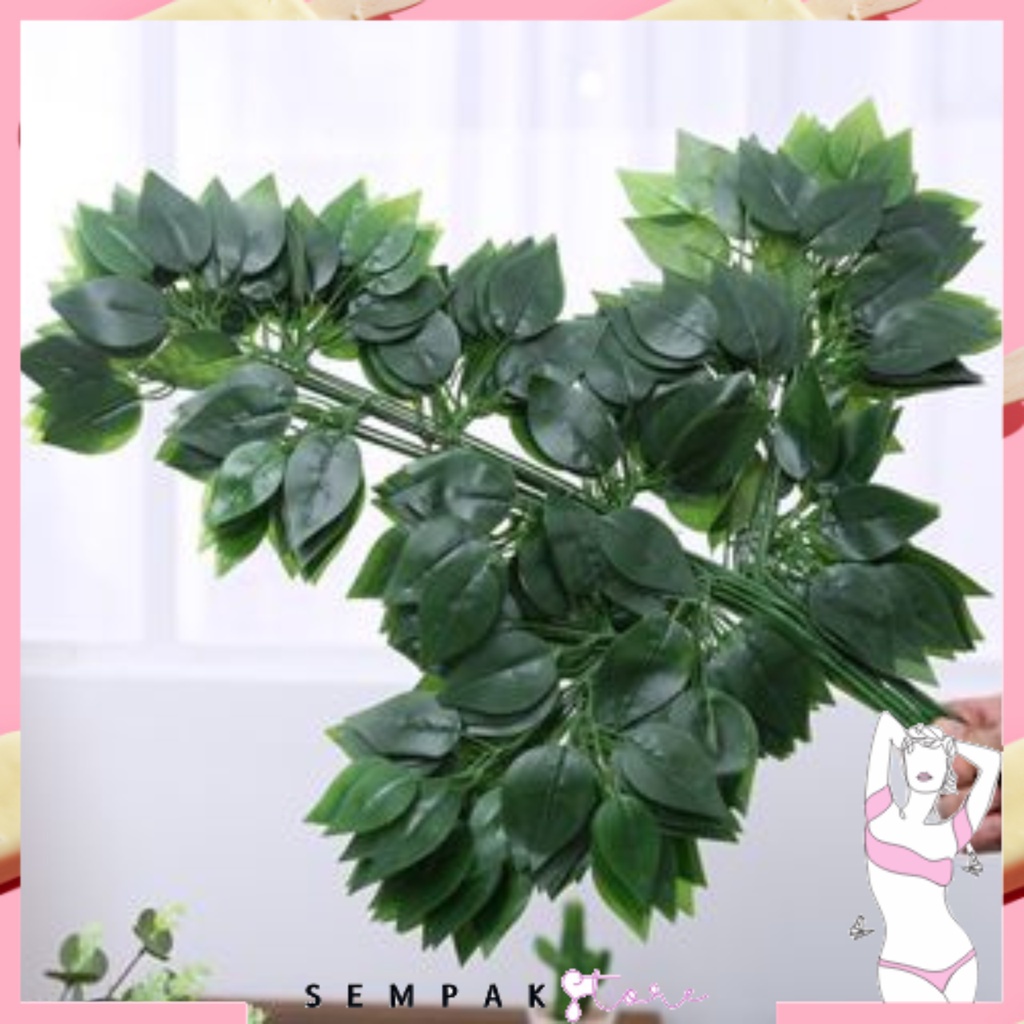 SS Daun Anggur Plastik Artifisial Daun Hias Dekorasi Backdrop Pesta Daun Mangga Imitasi Murah Tanaman Sintetis Dekorasi Ruangan Rumah Kamar Kantor Murah