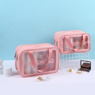 SS Tas Kosmetik Transparant WASHBAG Pouch Travel Make Up Bag Organizer Dompet Kosmetik Toiletry Waterproof Pouch Kosmetik Transparant Travel