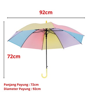 SS Payung Transparan Style Korea Jepang Polos Warna Warni Payung Lipat Bening Cantik Payung Rainbow Umbrella Fashionable Candy Color Import Murah