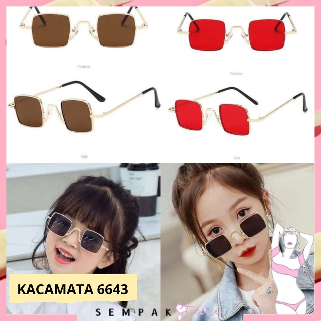 SS Kacamata Hitam Anak Kotak New Trend 6643 Fashion Anak Terbaru Kotak High Quality Import Kacamata Fashion Anak