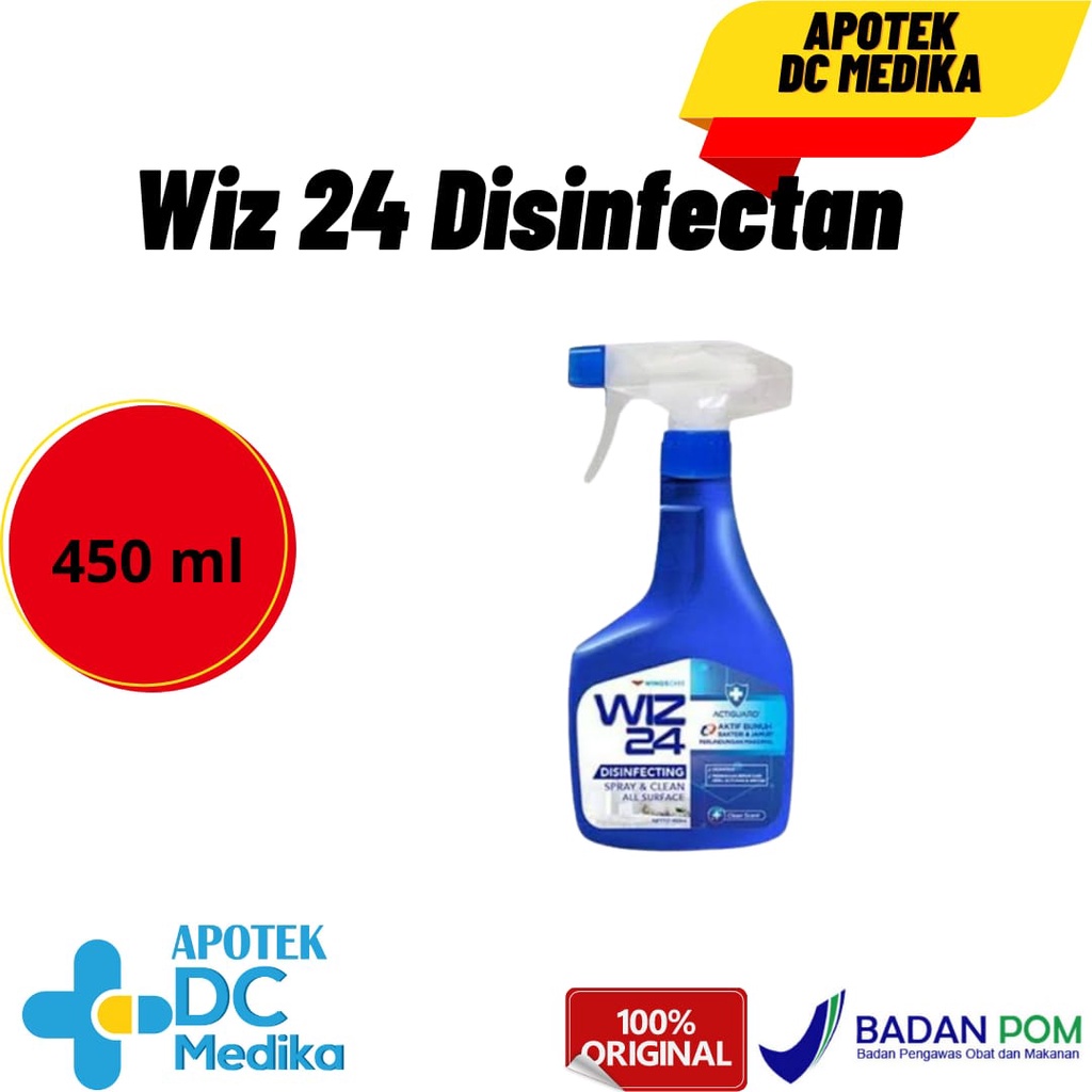 WIZ 24/DISINFECTAN/450ML/BASMI KUMAN/JAMUR/BAKTERI