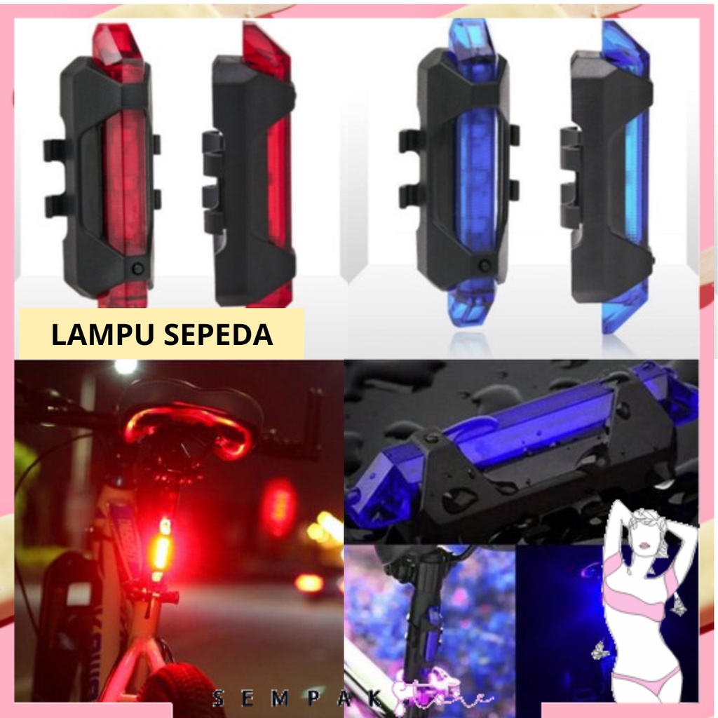 SS LED Lampu Sepeda Belakang USB Charge LED USB251 Viral Untuk Peringatan Pencahayaan Cahaya