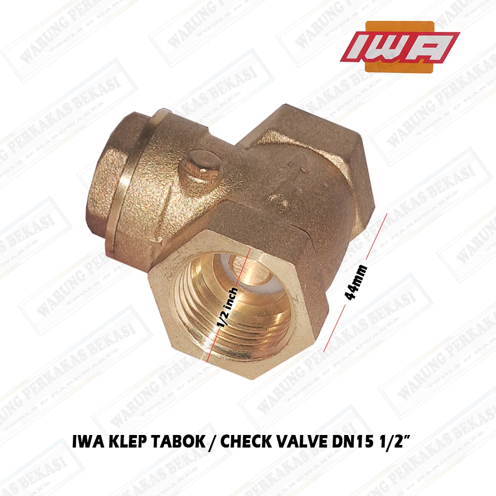 Swing Check Valve 1/2" Klep Tabok Air Searah Brass Kuningan 1/2 Inch BONUCCI