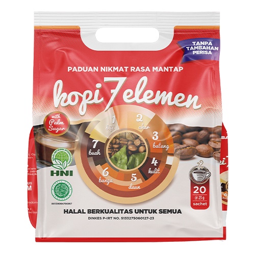 Kopi 7 Elemen Kopi Herbal HNI HPAI Sehat isi 20 sachet