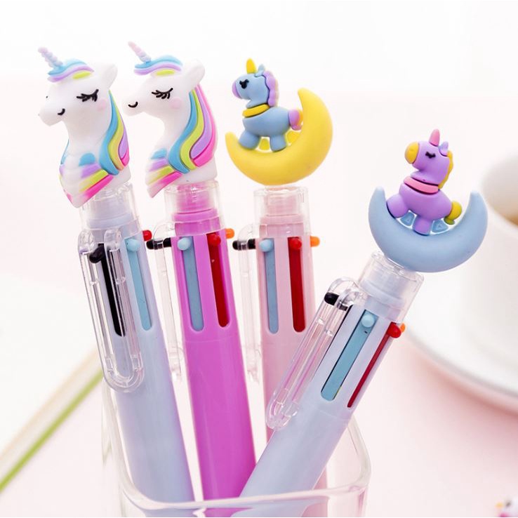 SS Pena Karakter Mekanik 6 Warna Unicorn Full Moon Pulpen Karakter Unicorn Warna Warni Pulpen Unicorn Multicolor Pulpen Lucu Alat Tulis Sekolah ATK Murah