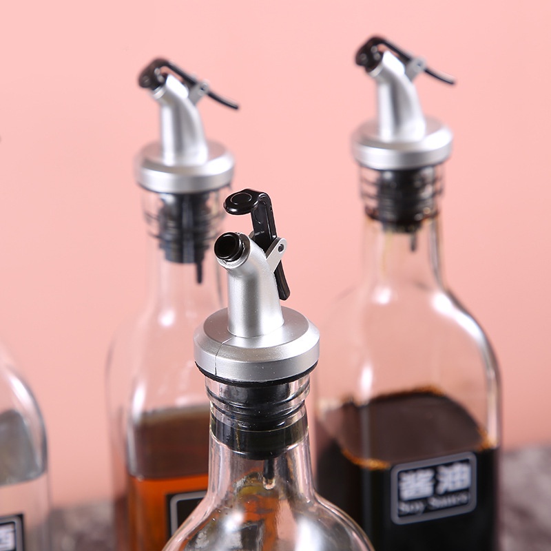 SS Tutup Botol Multifungsi Wine Kecap Madu Sirup Minyak Wine Spirit Liquor Bahan Rubber &amp; Stainless Steel Flow Bottle Pourer