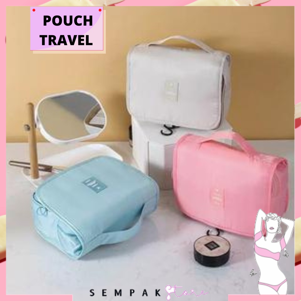 SS Travel bag storage tas penyimpanan kosmetik perlengkapan mandi tas wanita serbaguna tas traveling original import bahan tebal