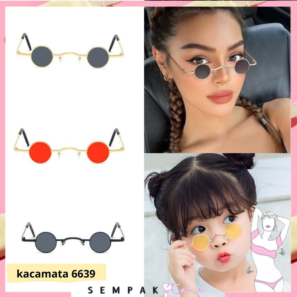 SS Kacamata Wanita Bulat Kecil Fashion Korean Style 6639 Kaca Mata Simple Warna Warni Murah