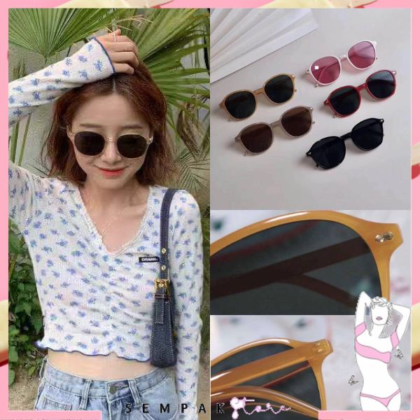 SS Kacamata Wanita Hitam Korea Fashion Retro 6502 Kaca Mata Ulzzang Vintage Sunglasses Pantai Korean Impor Murah