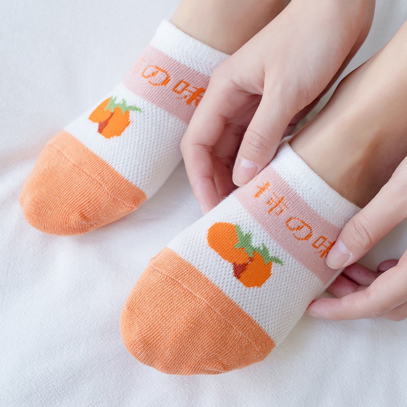 Kaos Kaki Wanita Motif Buah Strawberry Orange 6585 Kaos Kaki Pendek Fashion Korean Unisex Semata Kaki Oren Peach Putih Socks Import Ankle Socks Korean Model Simple Cute