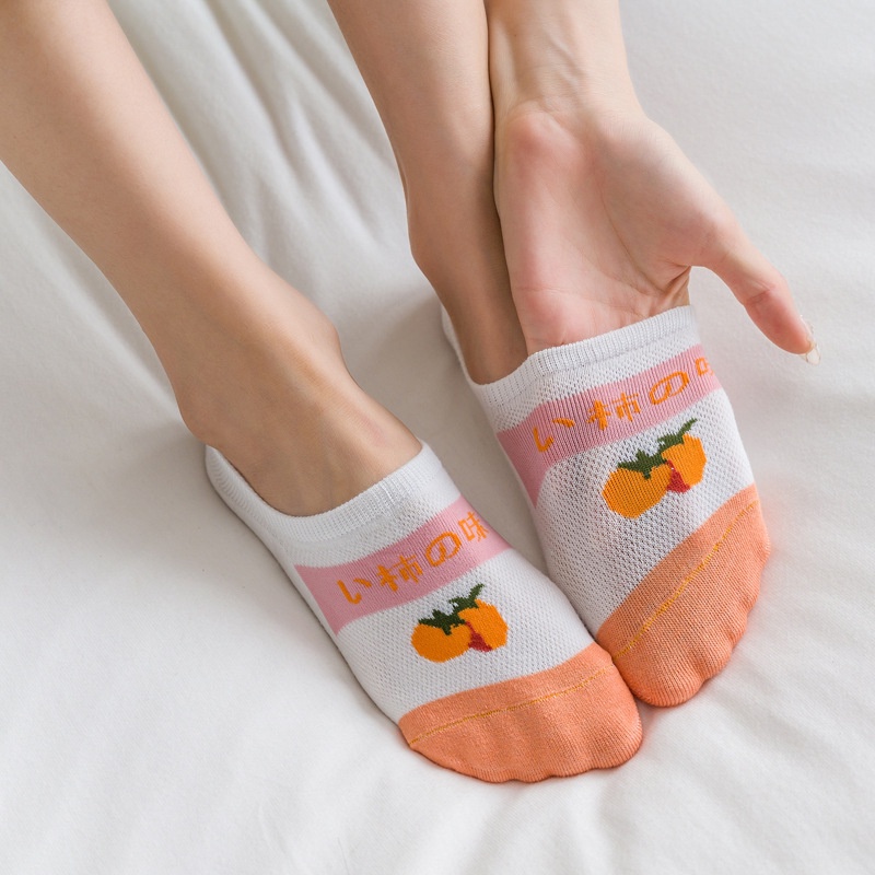 Kaos Kaki Wanita Motif Buah Strawberry Orange 6585 Kaos Kaki Pendek Fashion Korean Unisex Semata Kaki Oren Peach Putih Socks Import Ankle Socks Korean Model Simple Cute