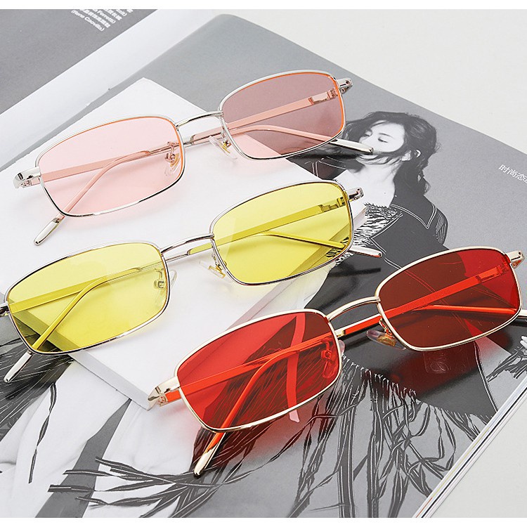 SS Kacamata Fashion Korea Persegi Panjang 1103 Kaca Mata Wanita Retro Candy Sunglasses Unisex Murah