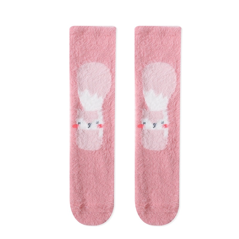 C01 NEW Kaos kaki bayi dan anak tanpa tumit motif animal dengan bulu lembut