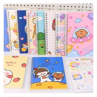 SS Notebook A5 Buku Catatan  Isi 60 Lembar Buku Diary Aesthetic Motif Kartun Gaya Retro Buku Tulis Garis A5 Spiral Murah