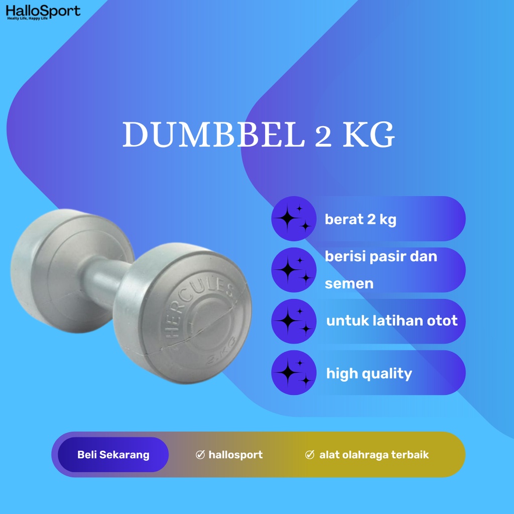 Dumbbel 2 kg Gym Barbel Alat Bantu Fitness Olahraga Barbel Alat Bantu Latihan Otot Tangan Gym Fitnes