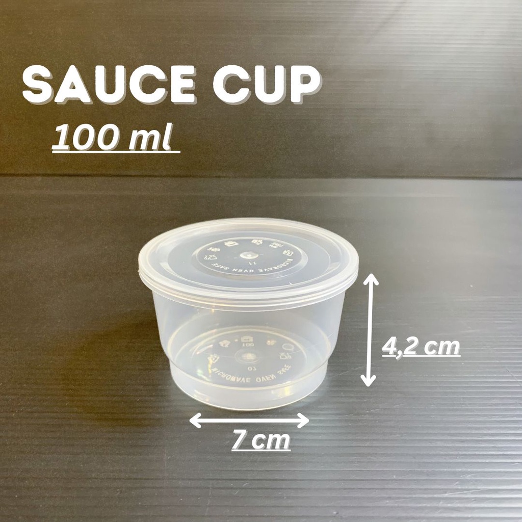 Sauce Cup 100 ml / Tempat Saos Sambal Kecap Plastik