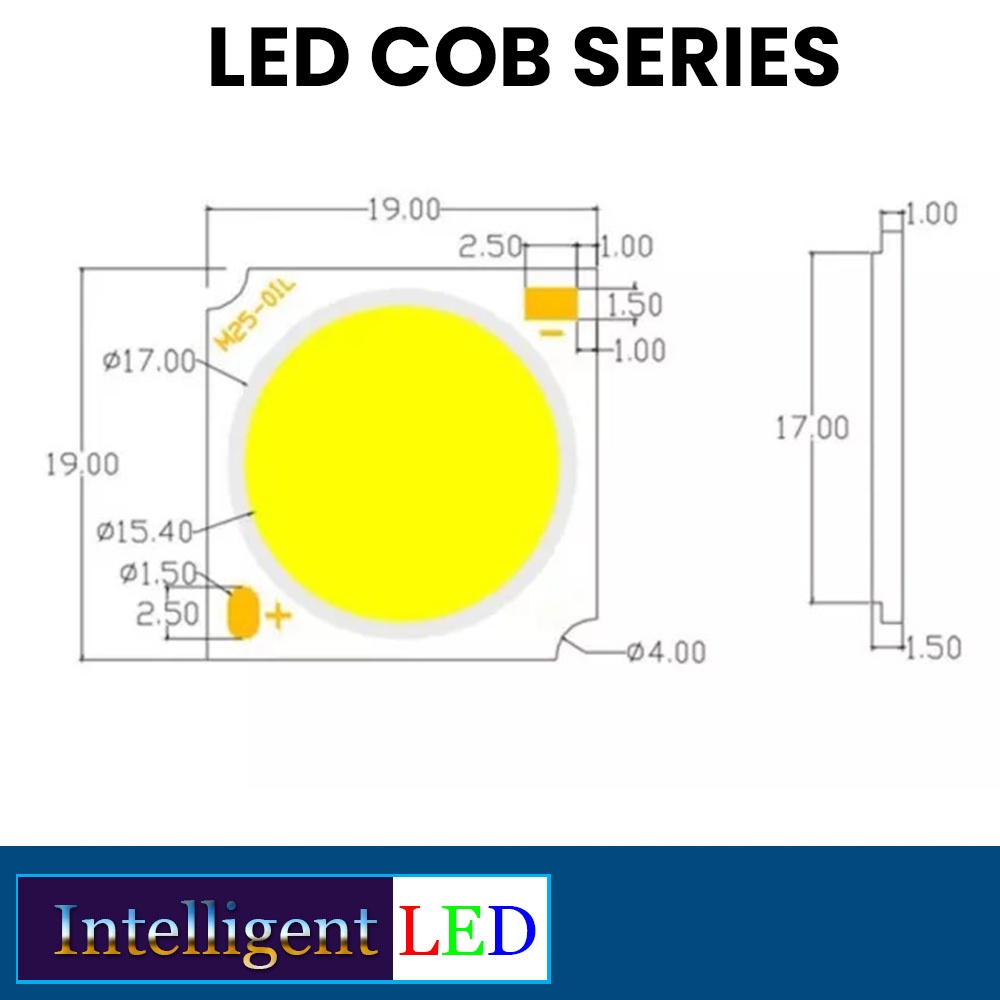 LED Source COB 30W 30-34V 960mA 19x19mm 130-150lm/W 3000K - 10.000K