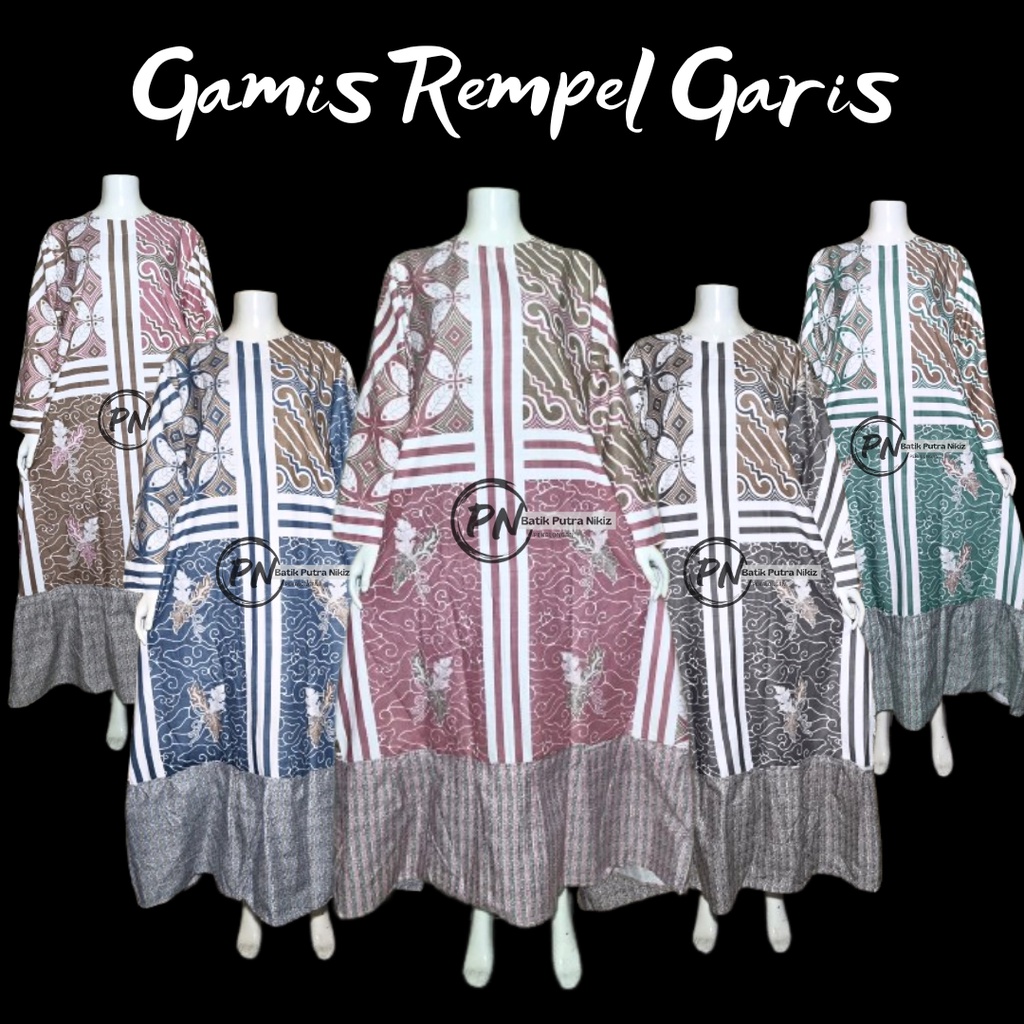 Gamis Batik Kombinasi Wanita Modern