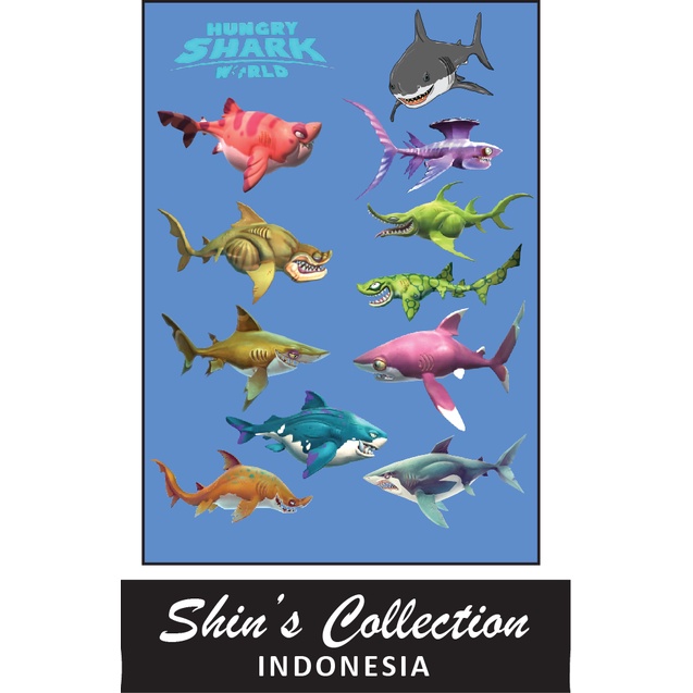 Sticker stiker murah anti air Hungry Shark 1 pc