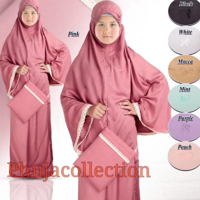 MUKENA ANAK KATUN RAYON POLOS RENDA