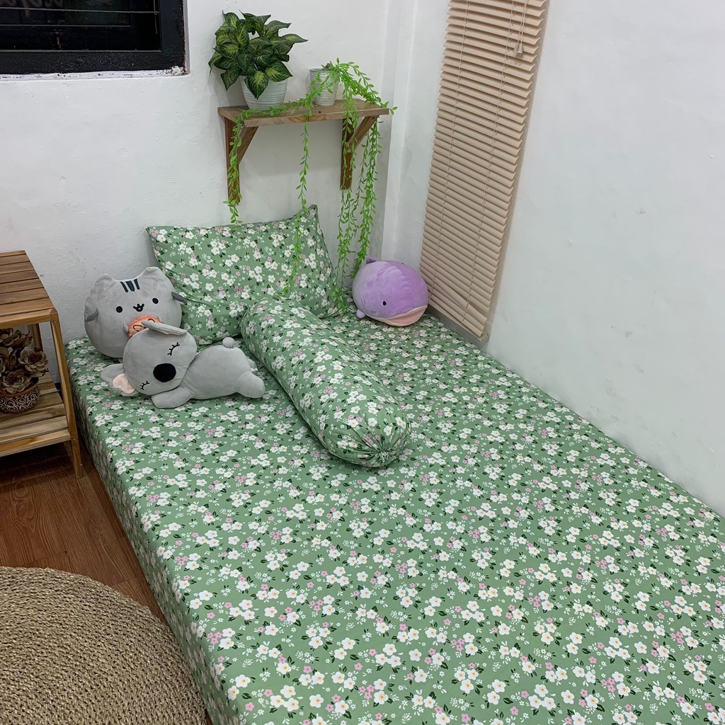 Bisa COD Sprei/Seprei Ukuran 120X200 tinggi 20 cm Sudah termasuk Sarung Bantal Dan Guling/Sprei Viral Aesthetic/Sprei Sudut Karet Embos Polos