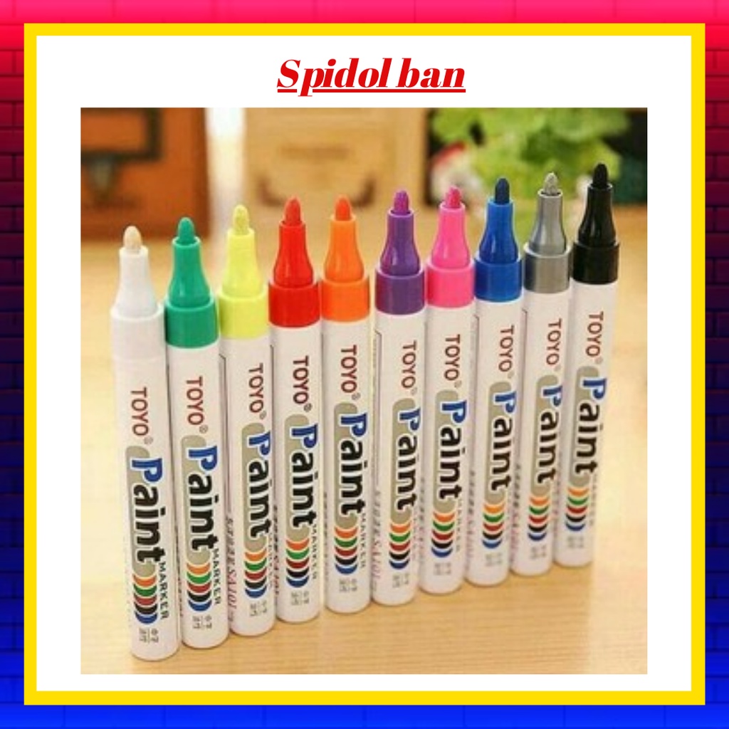 

Spidol Ban/SPIDOL TOYO / Paint Marker Toyo (Kualitas Terbaik