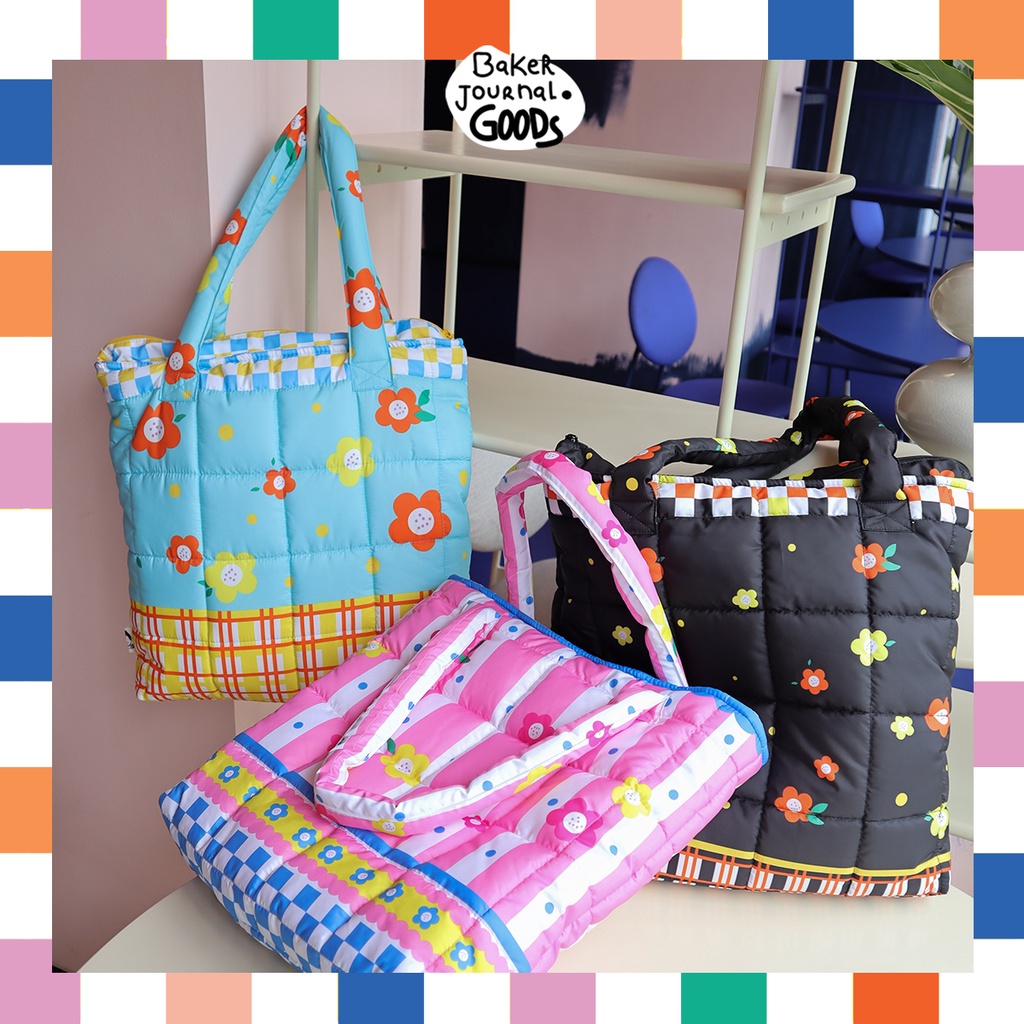 Puffy Totebag Jumbo / Tas Totebag Jumbo with Zipper / Diaper Bag / Tas Perlengkapan Bayi - By Baker Journal Goods