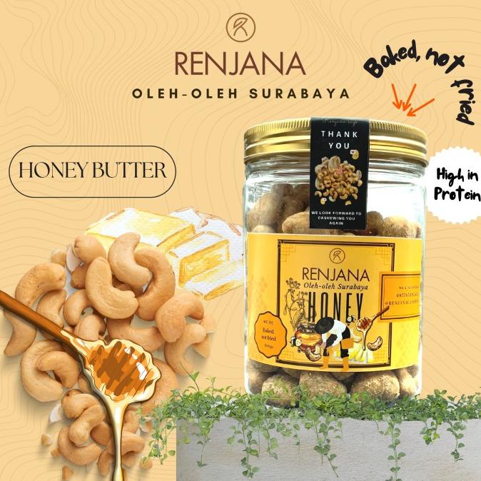 

PROMO Kacang Mede Mete Mente Oven Panggang HONEY BUTTER RENJANA CASHEW 300gr