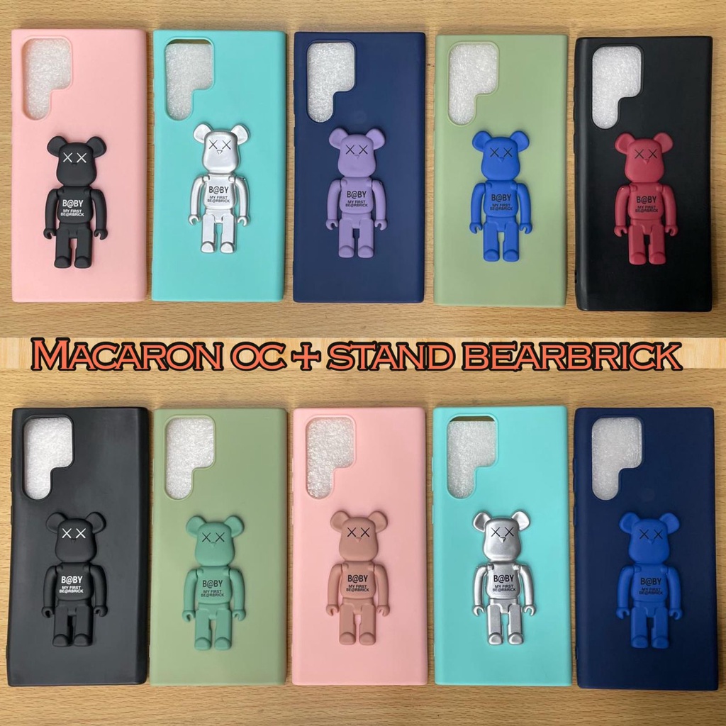 [ Vivo Y12 / Y12S / Y15 / Y15S / Y17 ] Case Candy Macaron OC + Stand Bear Brick Boneka Softcase Cand