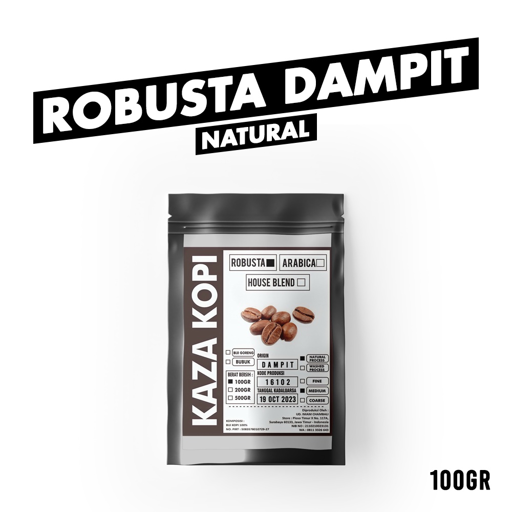 

Kopi Robusta Dampit Natural 100 gr