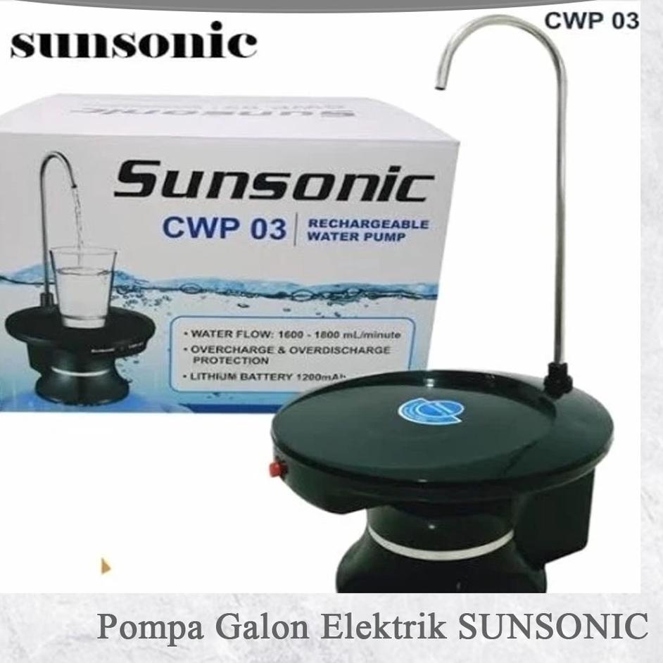 TERBARU  pompa galon air elektrik / water dispenser electric pump SUNSONIC CWP-3 + FREE KABEL CHARGE